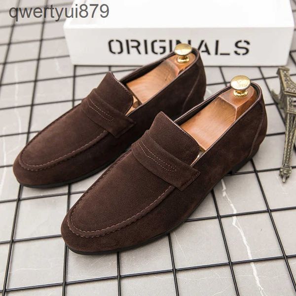 Casual Shoes Summer Brown Mens Bakery Business Office Wedding Suede Flat Slip on Male Leisure Zapatillas de Depot H241118