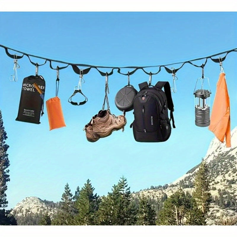 TEMU 1 Set Storage Strap With 19pcs Buckles, Hanging Camping Gear Essentials, Tree Camping Rope For Outdoor Tent Accessories, Camping Hiking Gadgets