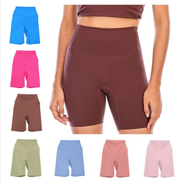 Solid color Women&#039;s Yoga Five part pants Naked yoga pants without awkward lines high waisted Lifting buttocks yoga clothing sport fitne