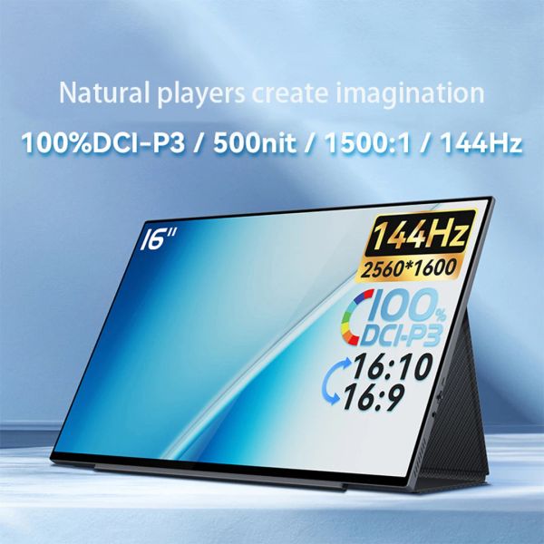 15.6 inch Portable Monitor with Case 1920x1080P Screen FHD HDMI 2 Type-C Gaming Display for Phone Laptop PC Xbox PS4