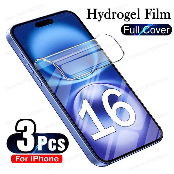 3PCS Soft Hydrogel Film For iPhone 13 Mini 12 11 14 15 16 Pro Max Screen Protector For iPhone 14 8 7 Plus XR XS SE 2022 Gel FilmT250115