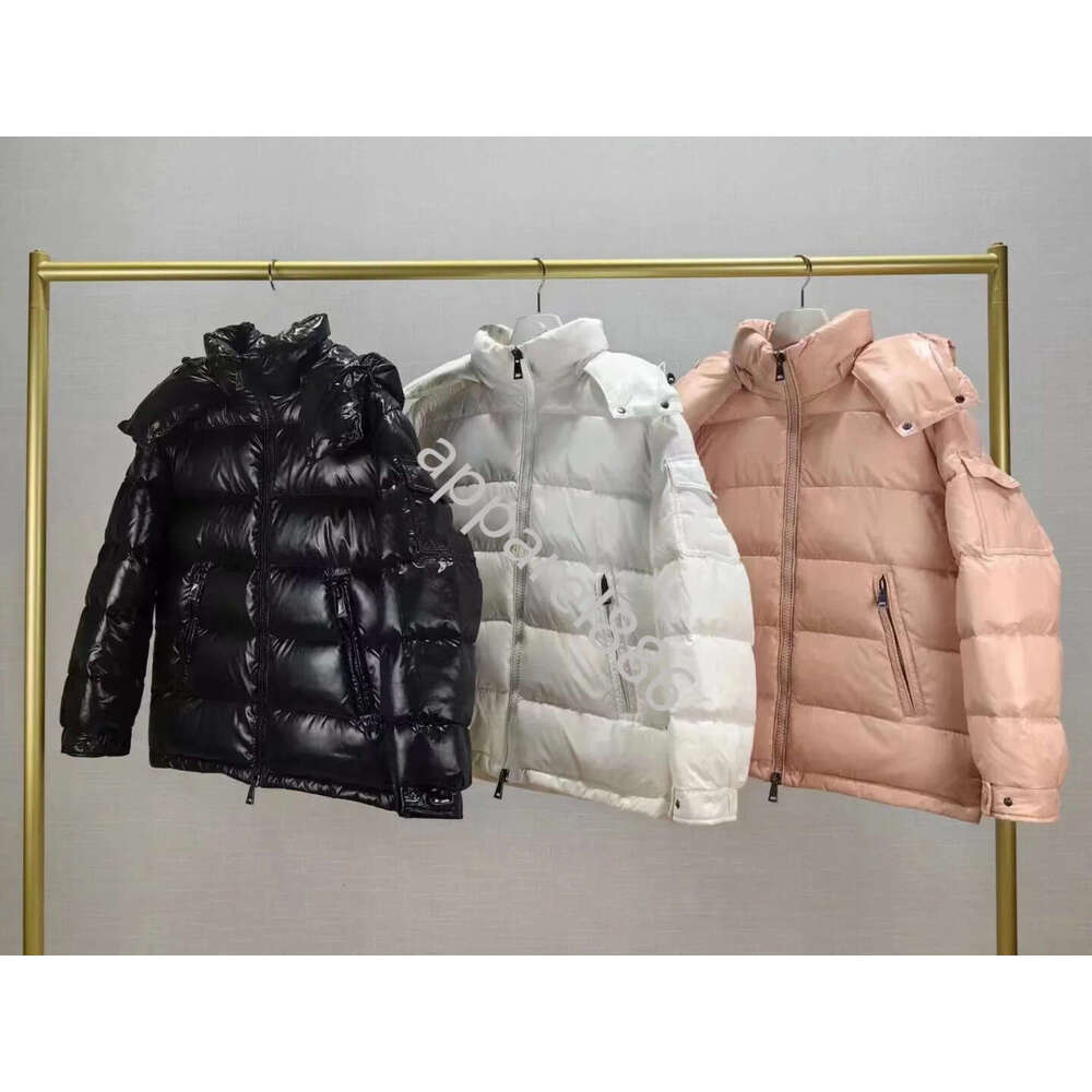 puffer down mens jackets with genuine fur collar embroidered badge hooded coat warm winter jacket womens designer clothing wo