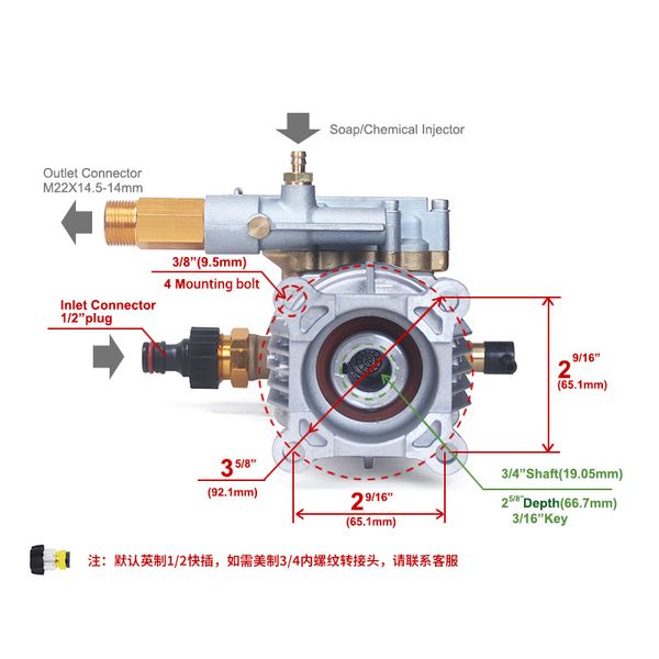 1-2&#039;&#039; 3-4&#039;&#039; 8.3LPM~9LPM P180 Copper Swashplate Pump Plunger Pump Washer Accessories Gasoline Power Parts Car Wash Pump H