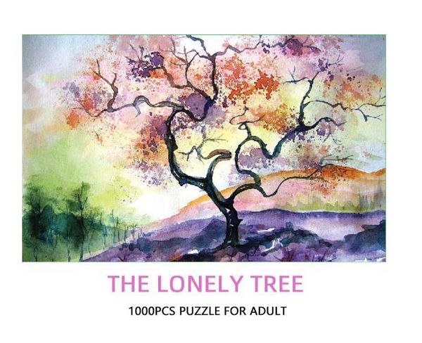 Puzzles 75*50cm 1000pcs Jigs Puzzle the Lonely Tree Home Decoration Painting Adult Stress Relief Educational Toys