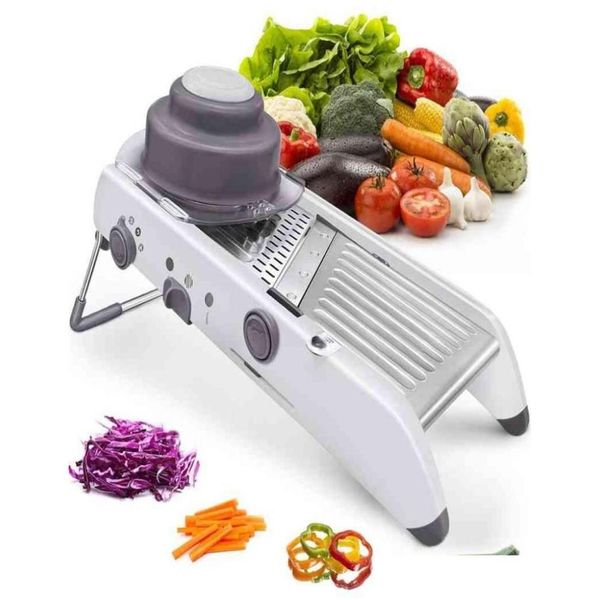 Fruit Vegetable Tools Lmetjma 18 Types Adjustable Mandoline Slicer Stainless Steel Jienner Grater Onion Potato Cutter Kc0326 Drop Deli Otwru
