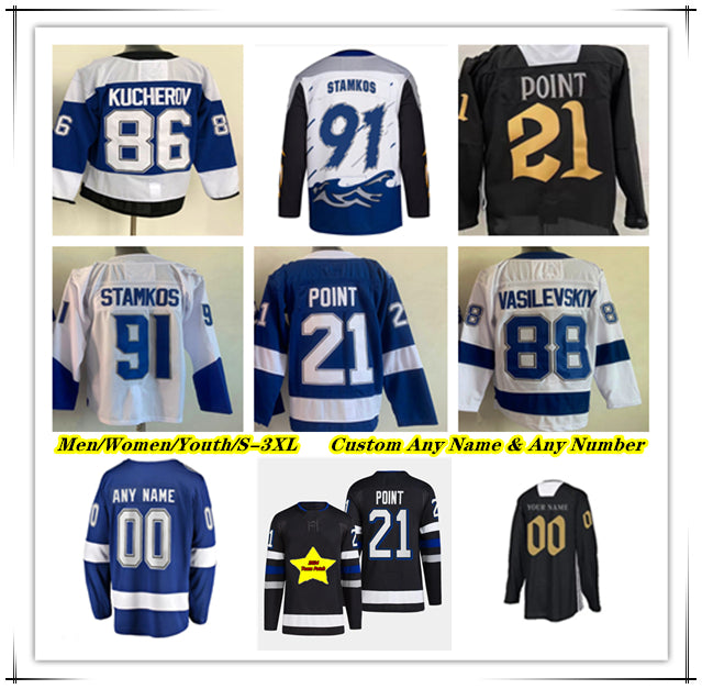 Nikita Kucherov Hockey Jersey Steven Stamkos Steven Stamkos Brayden Point Victor Hedman Andrei Vasilevskiy Nicholas Paul Brandon Hagel Anthony Cirel