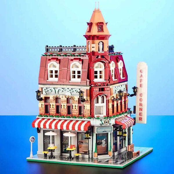 JQ10001 Creative Expert Hot Sales Street Views Cafe Corner 1950pcs Mini Bricks Modular House Model Building Blocks Birthday Gift W250115