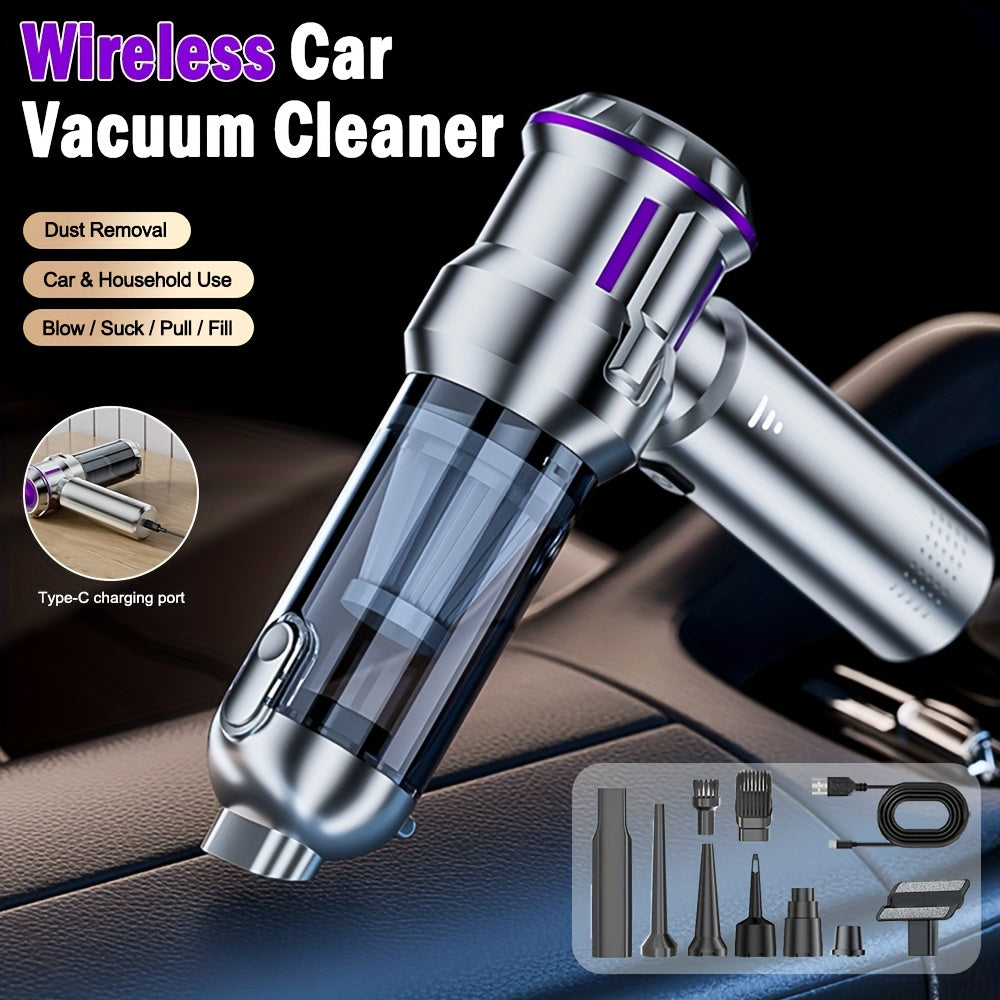 TEMU 20000pa High Power 9in 1wireless Handheld Car Vacuum Cleaner, Integrated Blowing And Suction With Includes Multiple Attachments, Rechargeable