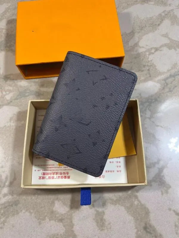 Multiple Wallet POCKET ORGANIZER Taurillon Leather Card Holders Men Wallets Purse Wer Letters Credit Short Money Clutch Bags Or