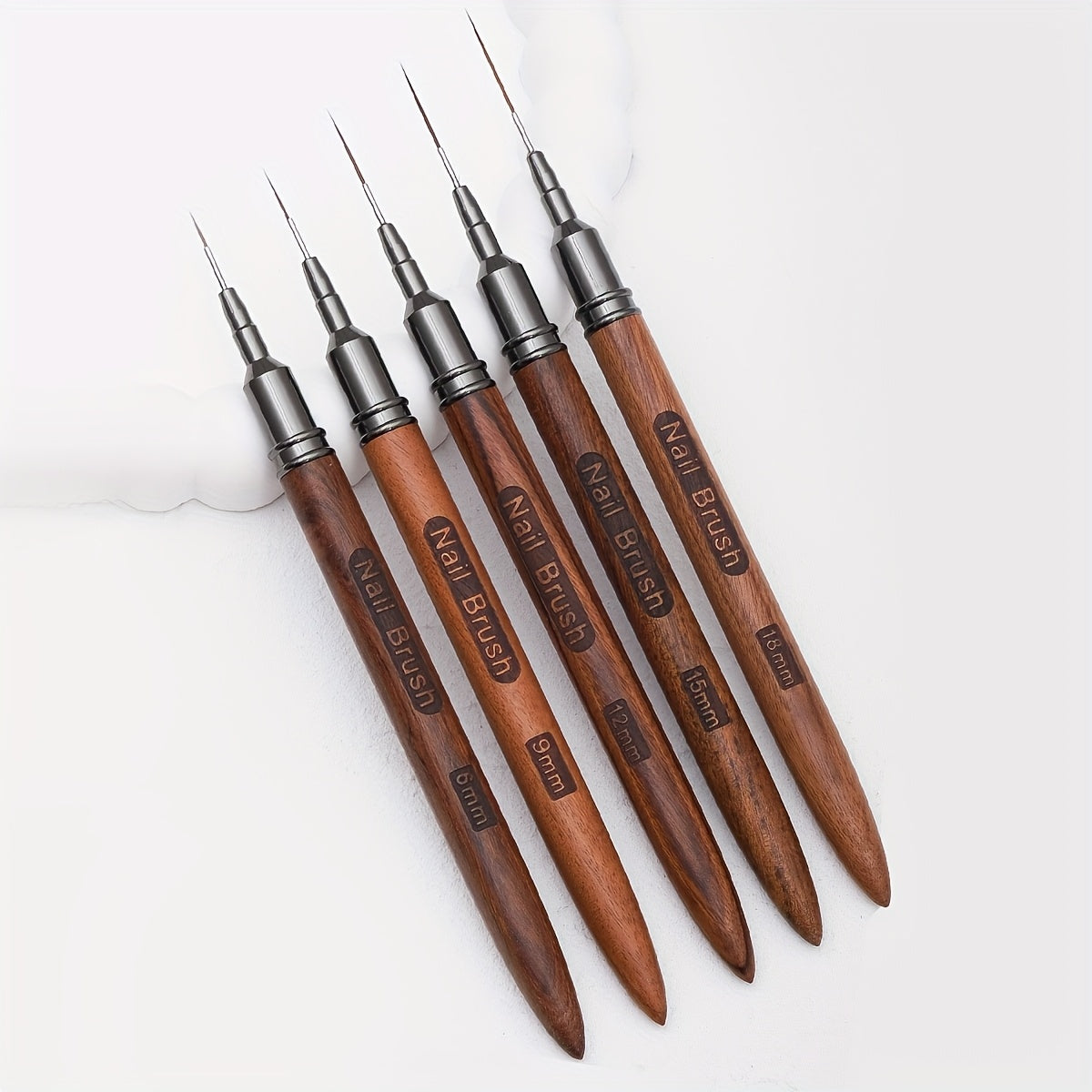 TEMU Set Of 5 Nail Art Pens With Caps, High- Drawing Tools For Professional And Diy Nail Designs.