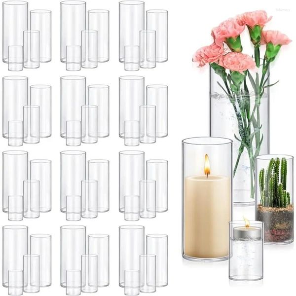 Vases 48 Pack Glass Cylinder Tall Clear Flower Vase Freight Free Home Decorations Room Decor Garden 0604