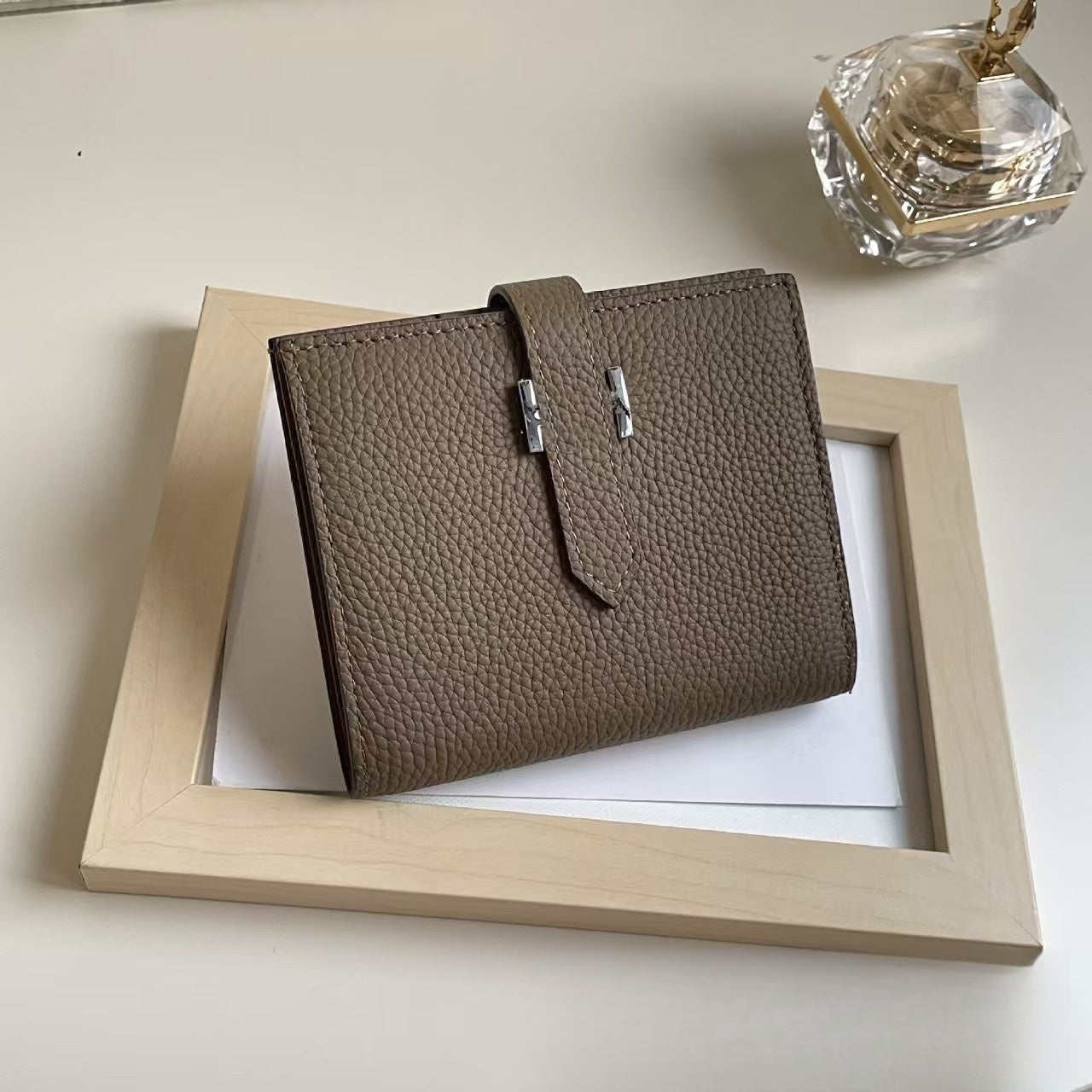 Top quality Designer Wallet Purse Espom Leather Cowskin Short Wallets Silver Gold Hardware Women Card holders Fashion Bags With Serial Number