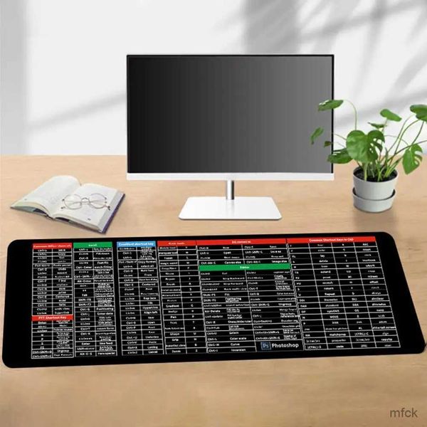 Pads Wrist Rests Office Keyboard Mouse Pad with Quick Shortcuts for Software Programs on Computer Desk Mat