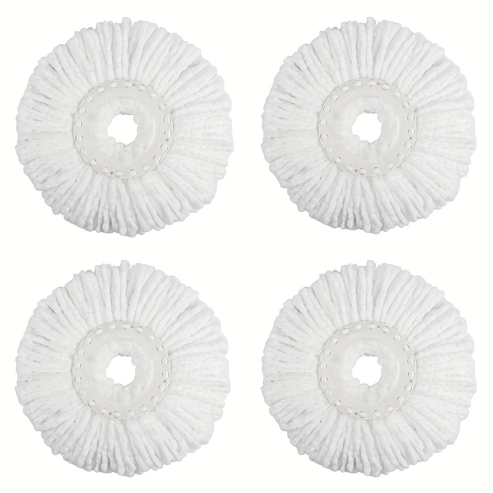 TEMU 4pcs Rotating Mop Heads, Hands Broom And Bucket Set Accessories, Suitable For Kitchen, Living Room, Bathroom Cleaning, Designed For Large Area