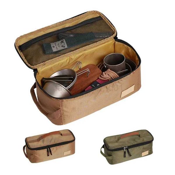 Camping kitchenware organizer outdoor camping storage bag for cups knives forks Stoff bowls portable picnic barbecue table bag handbagX24071