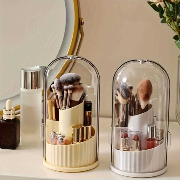 Rotating Makeup Box Detachable Box Transparent Dust-proof Pen Holder Eyeshadow Brush Holder LipstickStorage Box DesktoC250111