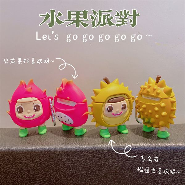 ddmygifts Durian and dragon fruit baby pro1-2-3 generation suitable for Bluetooth wireless headphone cover silicone case
