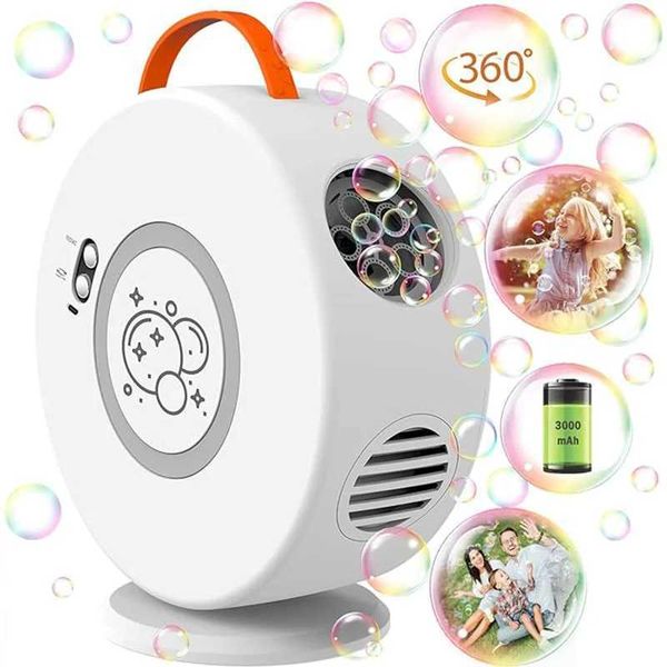 Bubble machine automatic rotation 90 -360 portable electric bubble machine USB charging outdoor wedding toyW240902