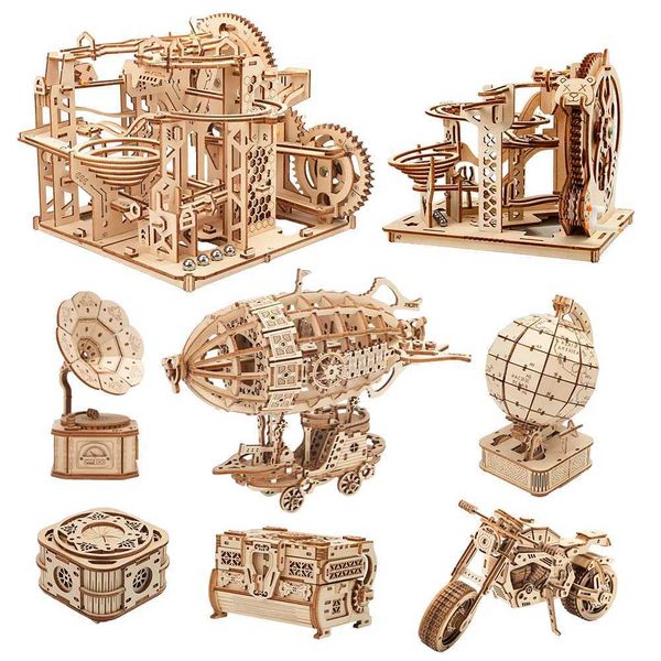 3D wooden puzzle Montessori educational toys board games adult DIY crafts decorative models childrens birthday gifts W241109