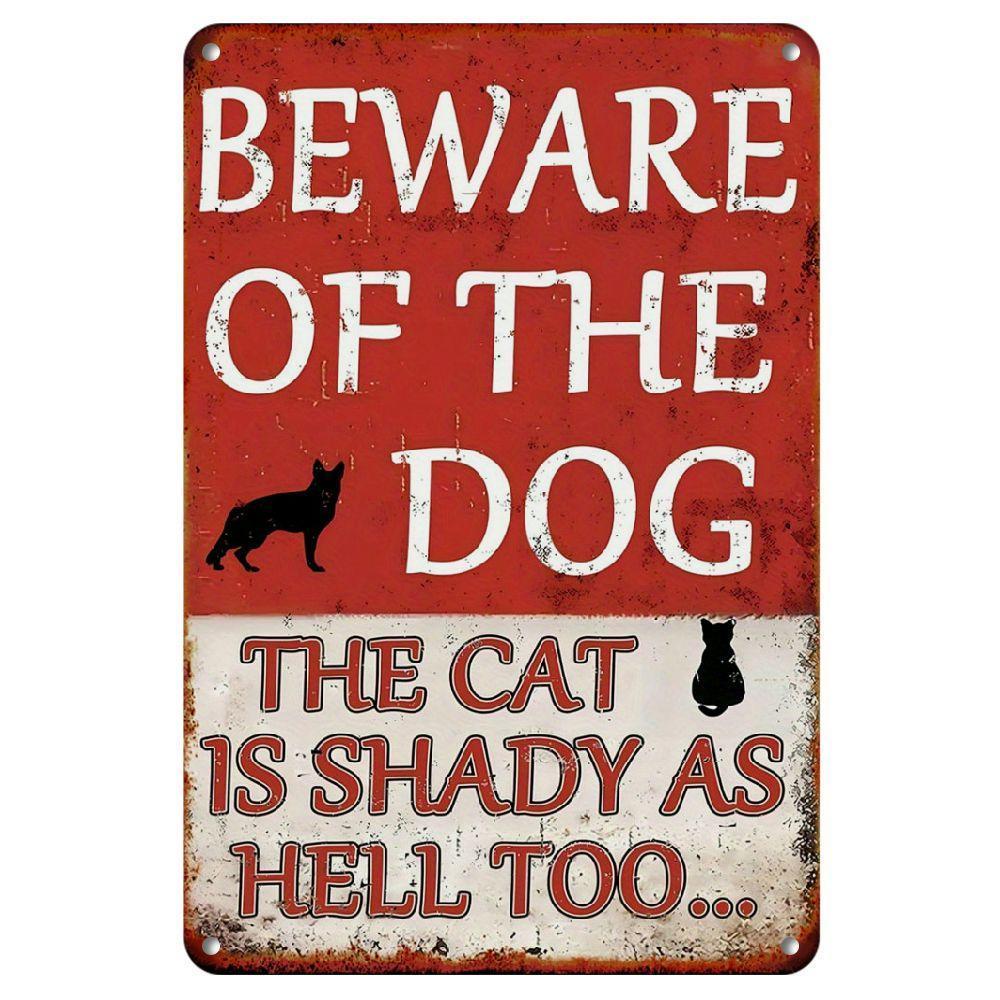 TEMU Humorous 8x12 Inch Metal Sign - & Cat Sign For Home, Bar, Cafe Decor For Home, Bar, Garage, Coffee Shop & More