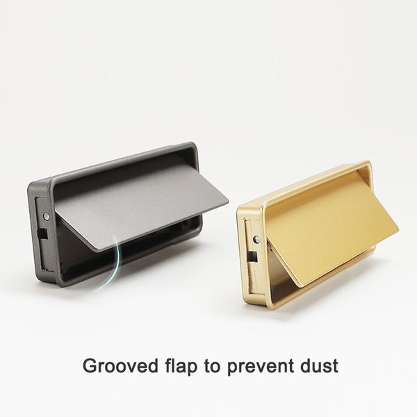 Hidden Door Handle Black Gold Embedded Handle Zinc Alloy Door Invisible Cabinet Handle Recessed Pulls Knob Furniture Hardware