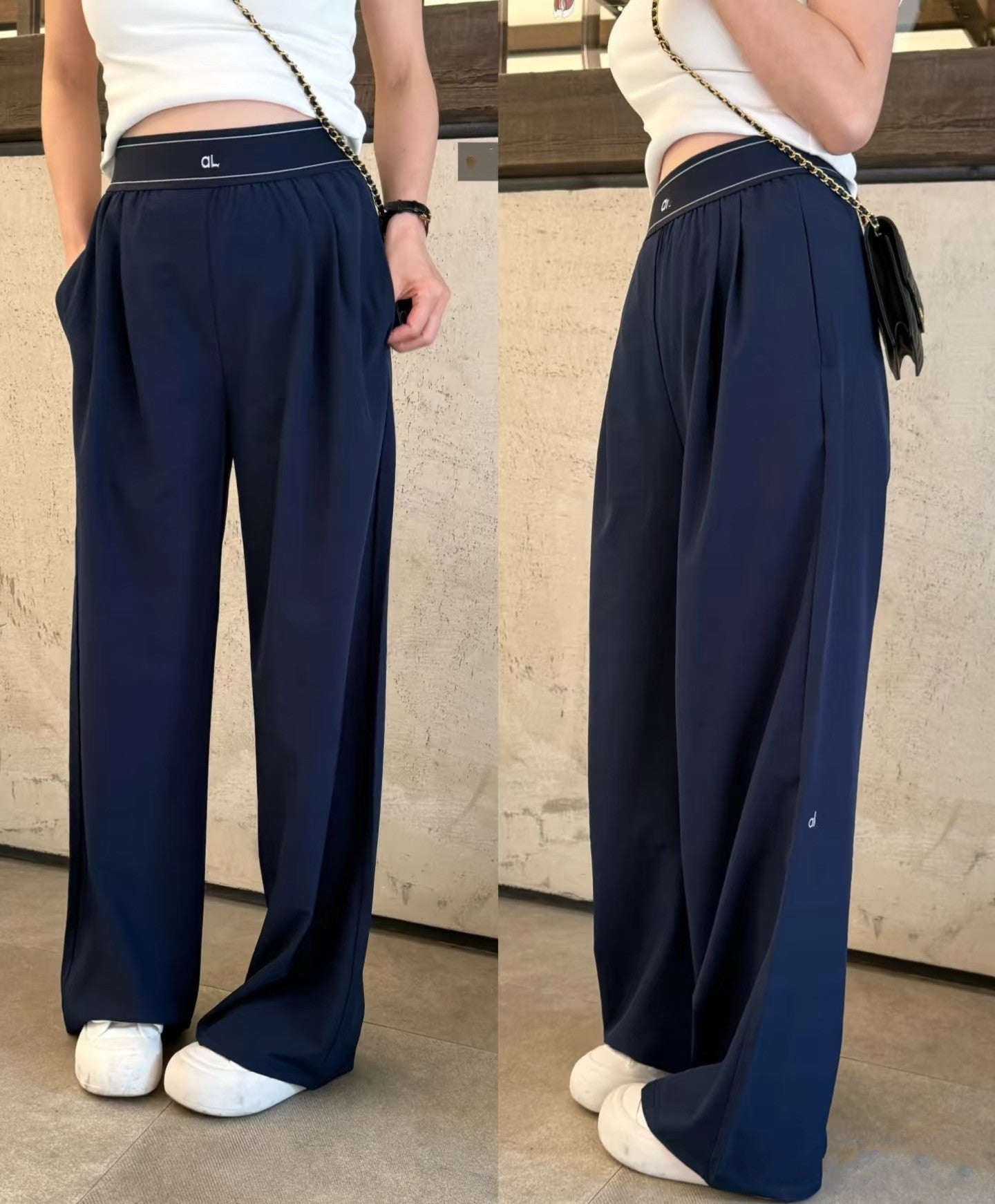 Designer Yoga Sports Pants Womens High-Waist Full-length Dance StudioTrousers Straight-Leg Suit Up Trouser Weekend City Jogger Sweatpants Wrinkle-re