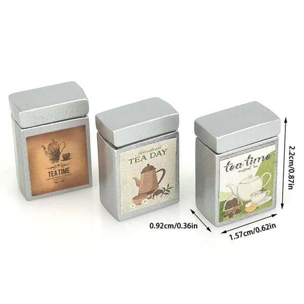 1-12 Dollhouse Miniature Tea Storage Box Model Kitchen Accessories For Doll House Decor Kids Pretend Play Toys