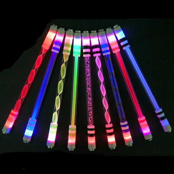 Led Rave Toy Glow Turn Pen Light Portable Lighting Rotating Ballpoint Pens Pocket Penlight Torch Led Stick Flash Spinning Pen Gift Toy 24041