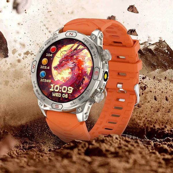 KC86 Outdoor Mens Sports Smart Watch Call Altitude Pressure Cpass Vo Assistant Health Monitoring Flashlight 2024 Z241225