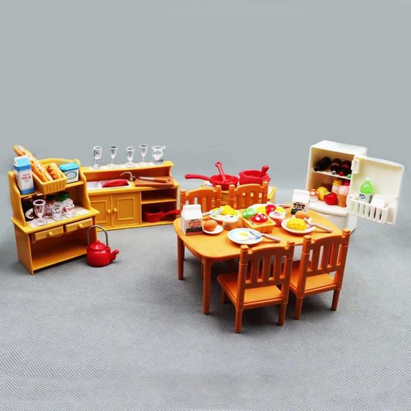 Kitchens Play Food Kitchen Cookware Set Toys 1-12 Montessori Dollhouse Miniature Furniture Accessories Reindeer Mystery Box For Christmas Gi