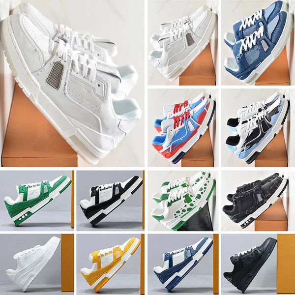designer Skate mens womens Casual Shoes Low Top Sports Casual Lace up Board Shoes Green Red Blue Purple Grey White Outdoor Travel x4