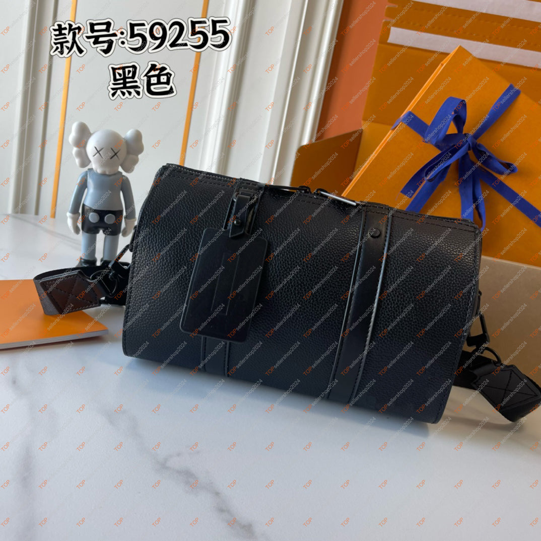 Designer Bag City Keepall Men&#039;s Boston Shoulder Bag High Quality Leather Luxury Man Zipper Pillow Bag Handbag 3D Logo Male Crossbody Bags 27cm