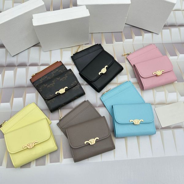 Fashion Wallets classic Card Holder Key Coin Purses Cowhide purse Luxurys Designer Womens Zipper Wallet Bag passport holders WalletsCredit m