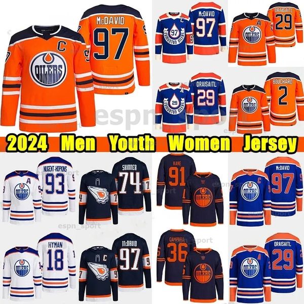Edmonton&#039;&#039;Oilers&#039;&#039; Hockey Jerseys 97 Connor McDavid 29 Leon Draisaitl 21 Klim Kostin 26 Mattias Janmark 56 Kailer Yamamo