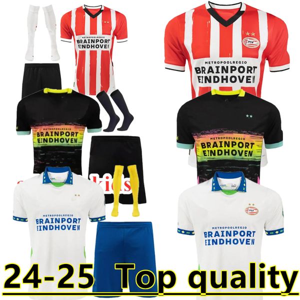 24-25 Eindhoven Away Soccer Jerseys kids men kits 2024 2025 Hazard FABIO Silva men kids it football shirts fans player version set TOP adult