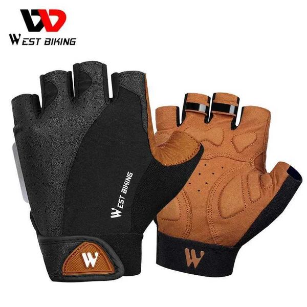 Protective Gear WEST BIKING Mountain Road Bike Gloves Half Finger Summer Cycling Equipment Anti-slip Shock SBR Bicycle Fitness Fingerless Mi