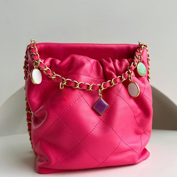 Lambskin Small Bucket Bag Designer Shoulder Bag 17CM 10A Mirror quality luxury Chain Bag With BOX C137