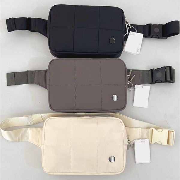 Grid Quited Belt Bag Yoga Bags Sports Shoulder Strap Multi-function Bag Mobile Phone Wallet 3 Colors