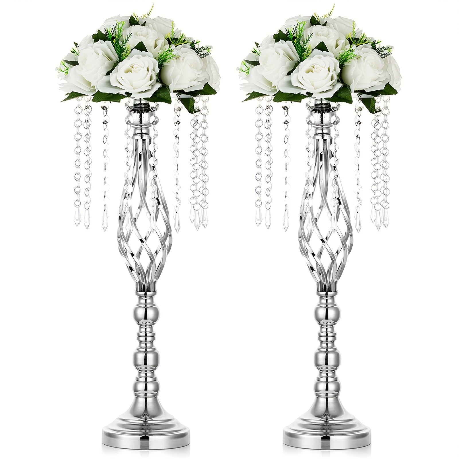 TEMU Elegant Stand For Desktop, 21.7 Inches-55 Centimeters High, Elegant Golden Metal Flower Stand, Desktop Golden Metal Vase, Suitable For Wedding