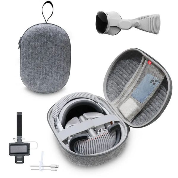 Carry Case Shockproof VR Headset Travel Handbag with Armband Built-in Mesh Pocket Portable Storage Bag for Apple Vision Pro