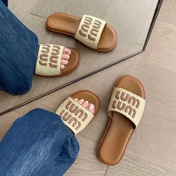 Slippers Women 2024 Summer New Beach Casual Wear Resistant Waterproof Vacation Retro Braided Beac H241106