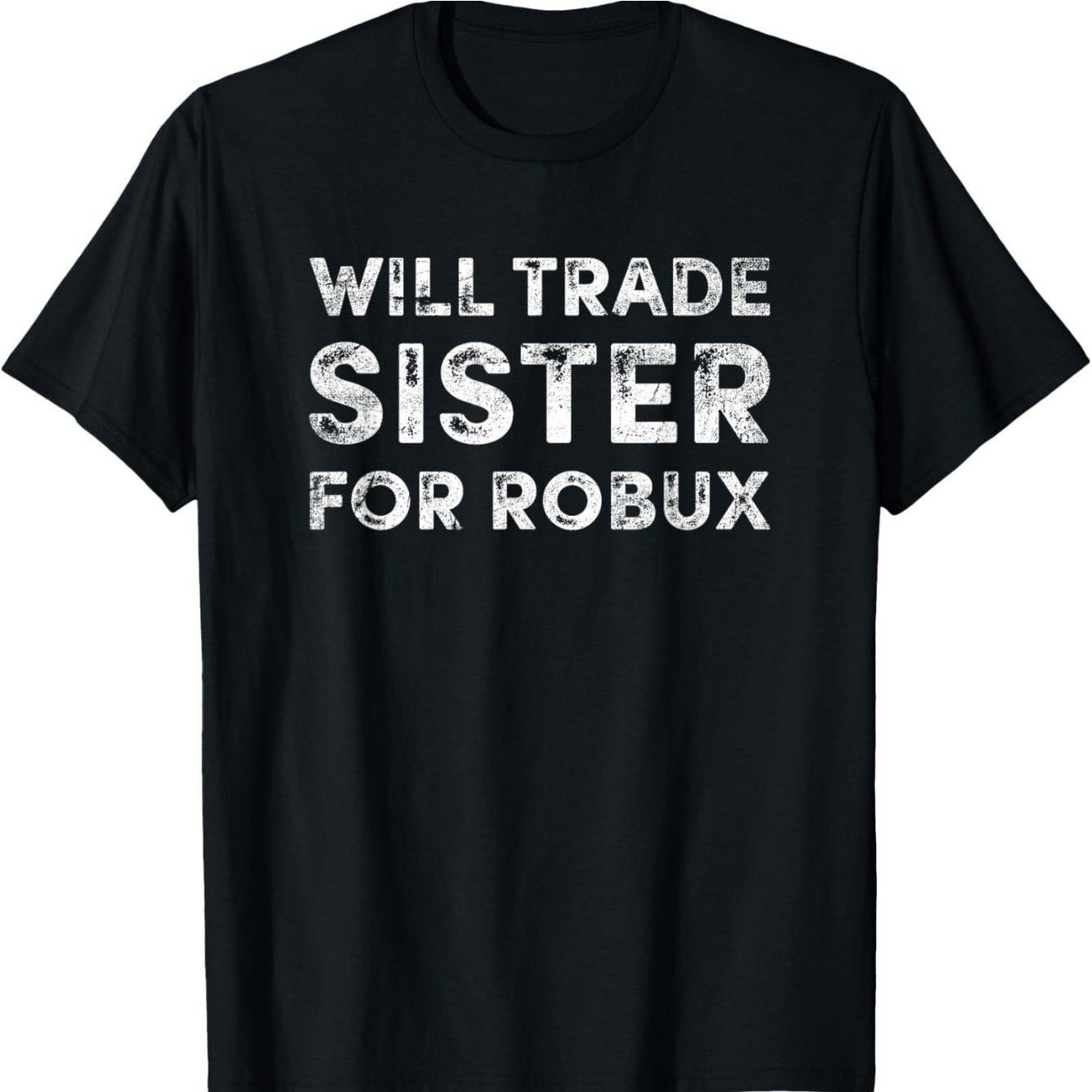 TEMU Kids T-shirt Funny 'will Trade Sister For ' - Soft Cotton, Short Sleeve Crew Neck T-shirt For Boys - Gift