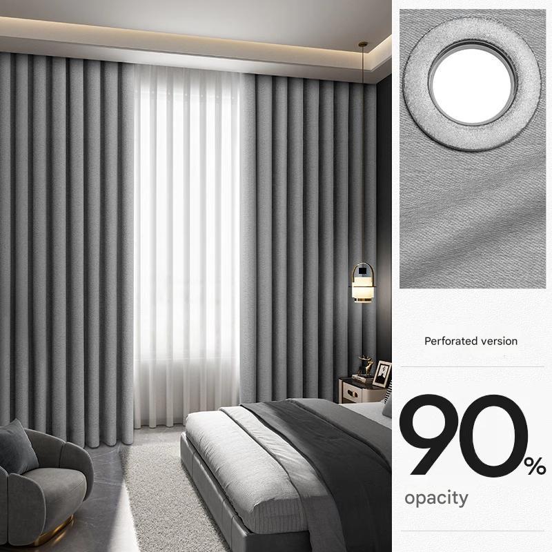 YL-36738 Punch-free sunshade curtains, fully blackout curtains, finished curtains, strong blackout and heat insulation floating curtains, blackout c