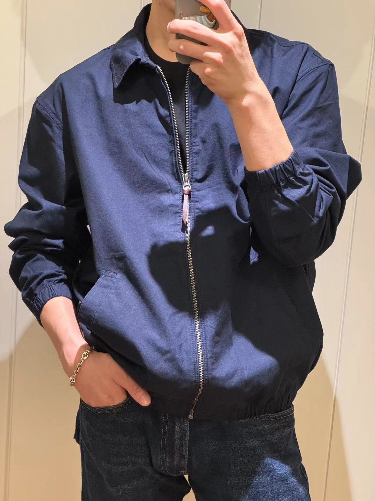 Mens Designer Bomber Jacket Small Horse Embroidery Lightweight Vintage Fit Khaki Coat Utility Style Workwear Outerwear for Streetwear Casual Comfort