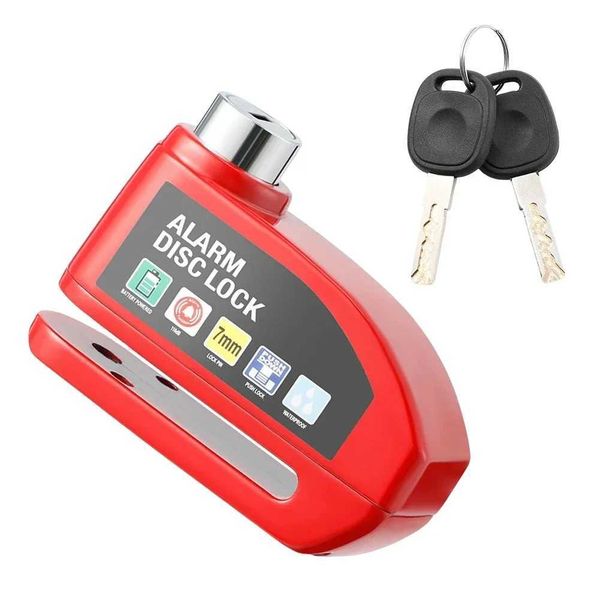 Motorcycle Alarm Lock Wheel Disc Brake with Key Motorbike Scooter Bicycle Waterproof Anti-theft Aluminum Alloy Security BrakelocT250121