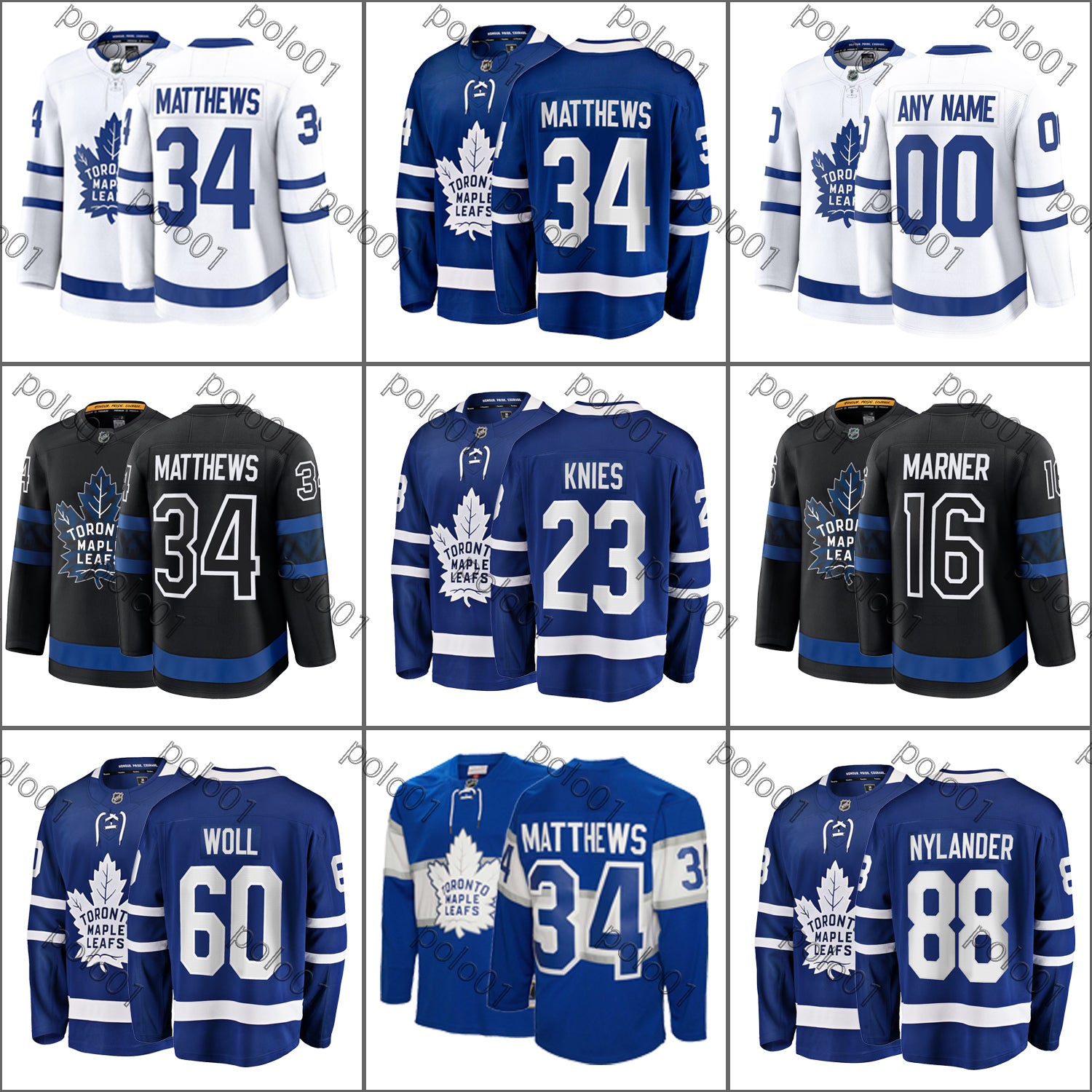 Auston Matthews hockey jersey Matthew Knies William Nylander John Tavares Max Domi Nicholas Robertson Brandon Carlo Matias Maccelli Maple Leafss jer