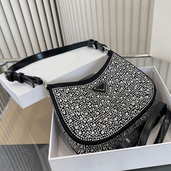 2024 Luxurys Designer Shoulder Bags Women Crystal Diamante Handbags Metallic Beads Glitter Diamonds Lady Axillary bag Crossbody ladies walle