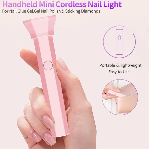Nail Dryers CNHIDS mini LED nail lamp rechargeable mini UV LED nail lamp for nail gel drying rope resin curing UV lamp mini nail drying lamp