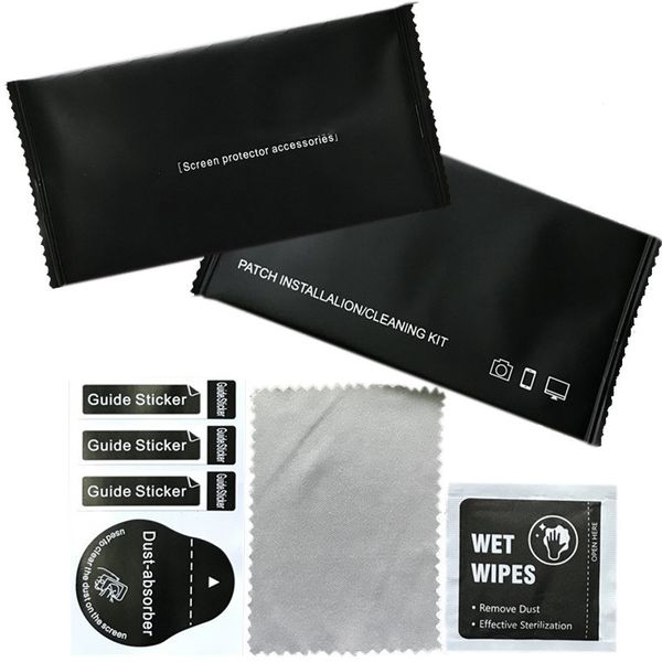 3in1 Dry-Wet Wipes Cleaning Pad Alcohol bag for Tempered Glass Screen protector Accessories tools with cloth Dust Absorber for iphone Samsun