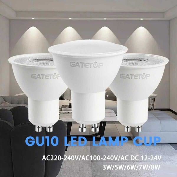 2pcs non flickering GU10 spotlight 5W 6W 7W 8W 9W LED bulb GU10 AC220V 120V replacement 50W halogen lamp for clothing stores and coffee shop
